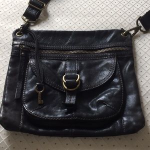 Black Fossil Crossbody Bag